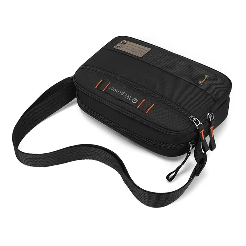WEPOWER 8102 Herren Umhängetasche Mehrschichtig Wasserdicht Nylon Lässig Reise Kuriertasche - Schwarz