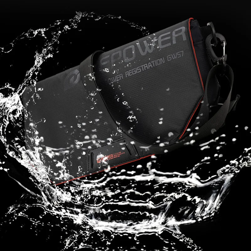 WEPOWER 2308 Sacoche à bandoulière décontractée avec rabat pour hommes, en nylon imperméable, grande capacité - Noir