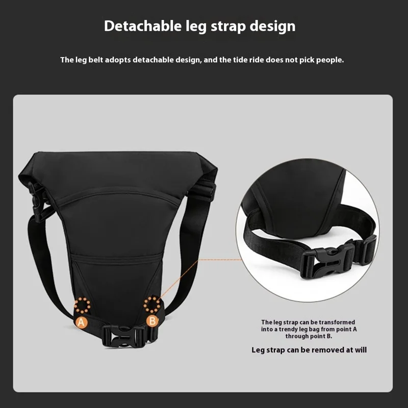HAOSHUAI 391 Outdoor Cycling Drop Leg Bag Casual Crossbody Chest Bag Nylon Waist Pack - Black