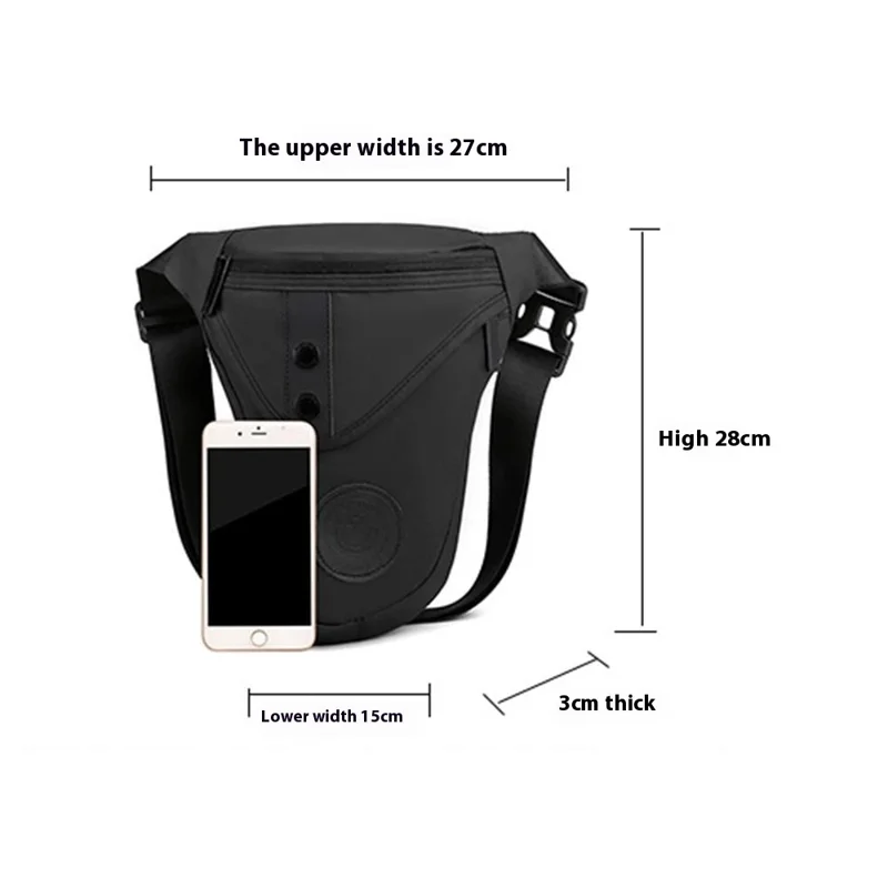 HAOSHUAI 391 Outdoor Cycling Drop Leg Bag Casual Crossbody Chest Bag Nylon Waist Pack - Black