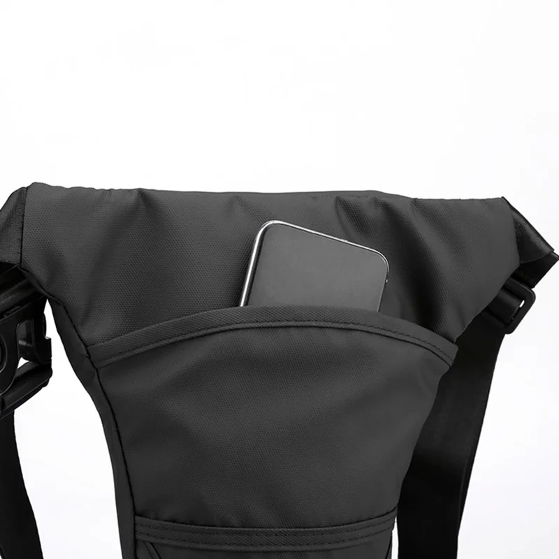 HAOSHUAI 391 Outdoor Cycling Drop Leg Bag Casual Crossbody Chest Bag Nylon Waist Pack - Black