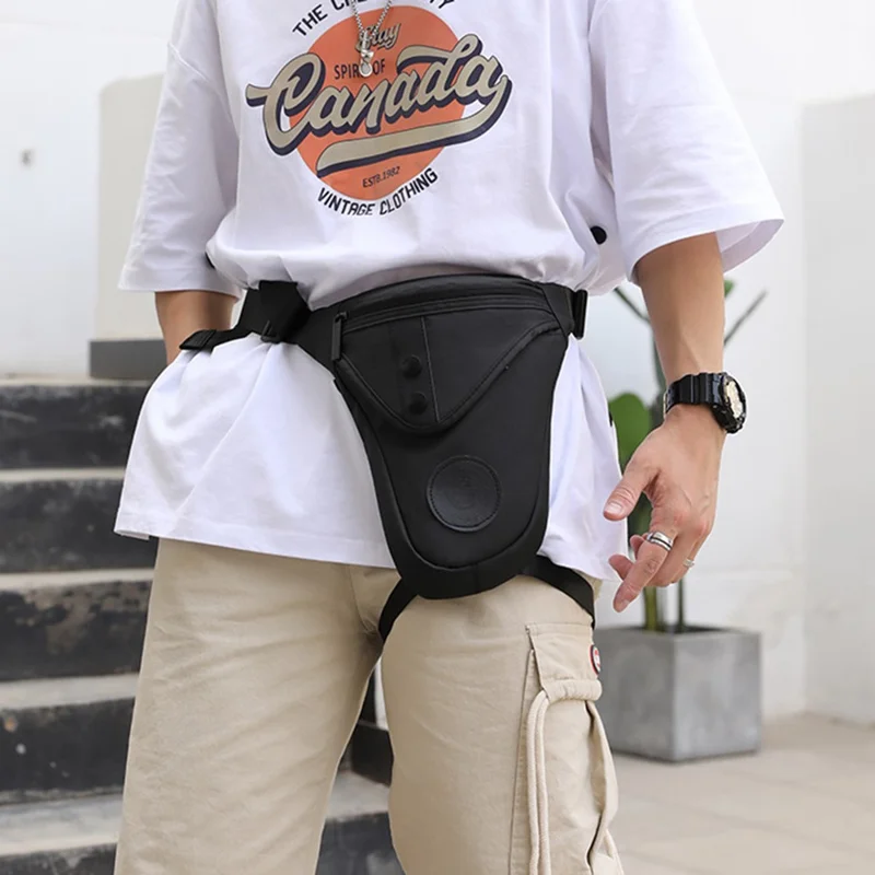 HAOSHUAI 391 Outdoor Cycling Drop Leg Bag Casual Crossbody Chest Bag Nylon Waist Pack - Black