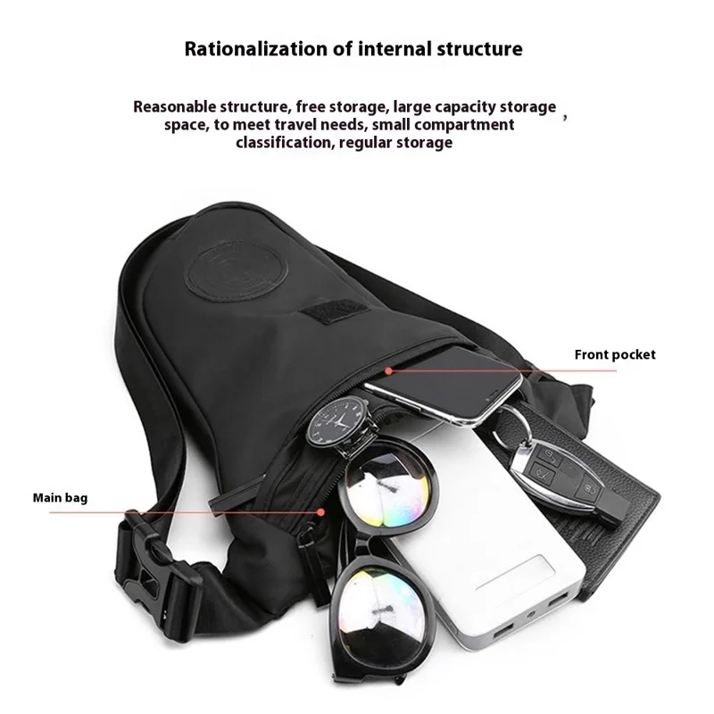 HAOSHUAI 391 Outdoor Cycling Drop Leg Bag Casual Crossbody Chest Bag Nylon Waist Pack - Black