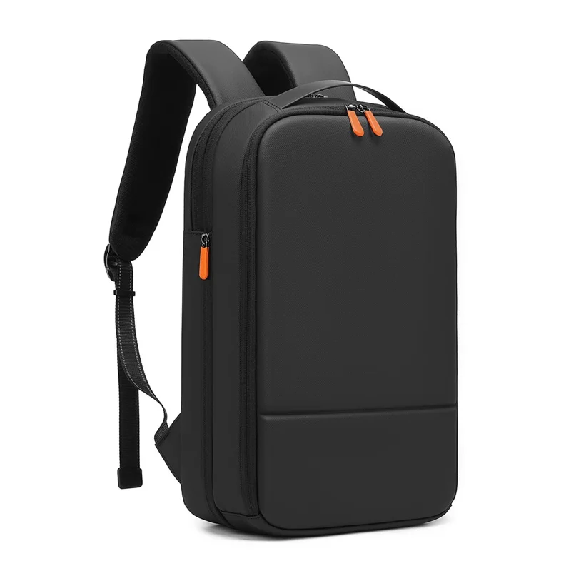 6643 16 Inch Laptop Backpack Expandable Travel Shoulder Bag with USB + Type C Charging Ports - Black