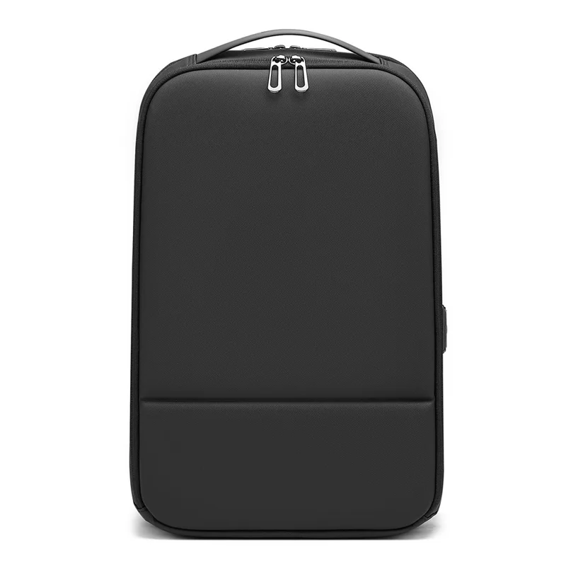 6643 16 Inch Laptop Backpack Expandable Travel Shoulder Bag with USB + Type C Charging Ports - Black