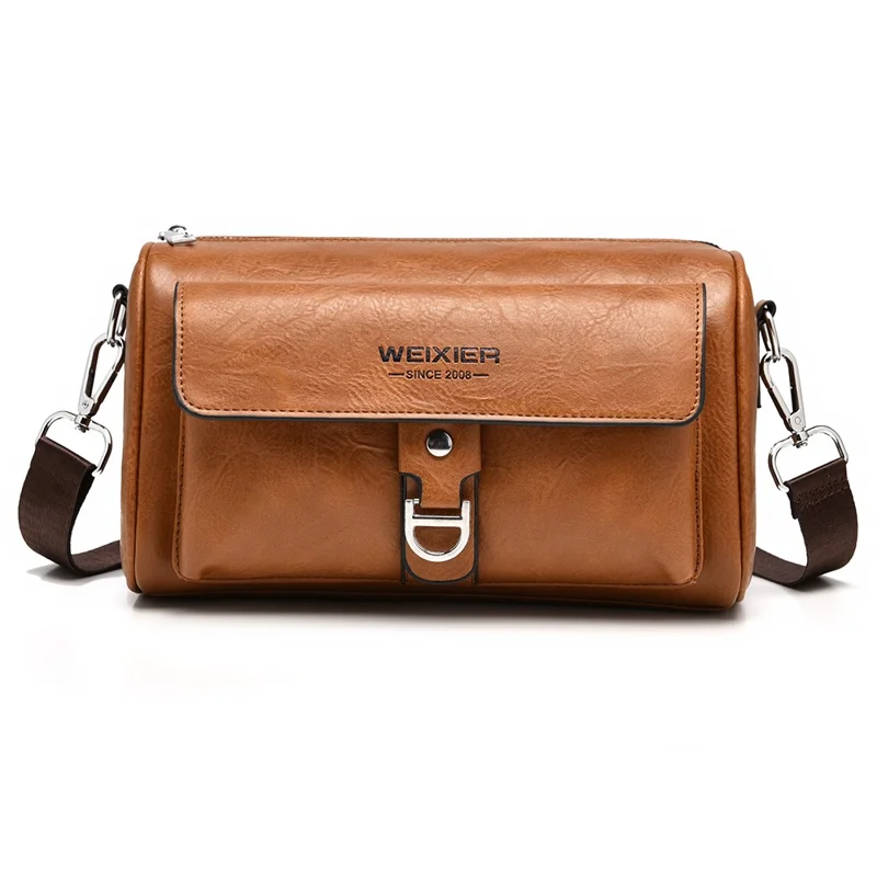 WEIXIER D895 Sac bandoulière mode pour homme Sac à bandoulière décontracté - Marron