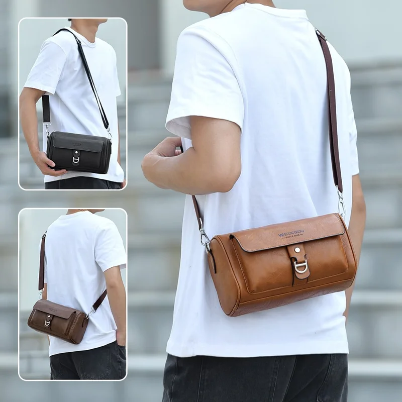 WEIXIER D895 Sac bandoulière mode pour homme Sac à bandoulière décontracté - Marron