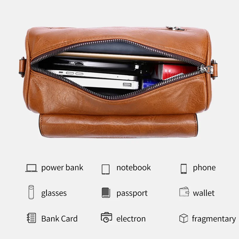 WEIXIER D895 Sac bandoulière mode pour homme Sac à bandoulière décontracté - Marron
