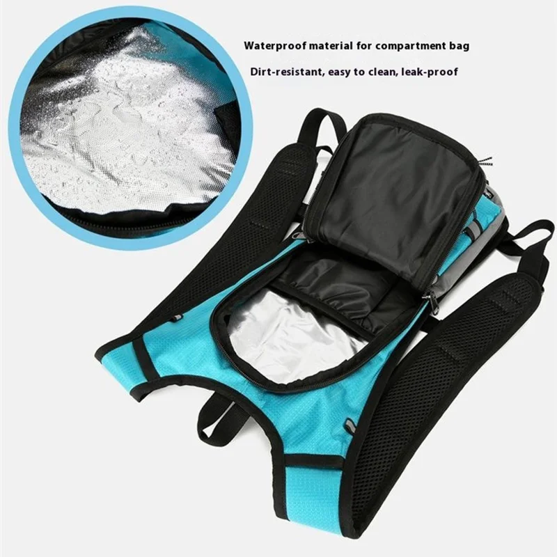 2282 Outdoor-Sport Hydration Nylon-Rucksack Radfahren Wandern Laufen Reisen Unisex Wasserblasen-Pack - See-Blau