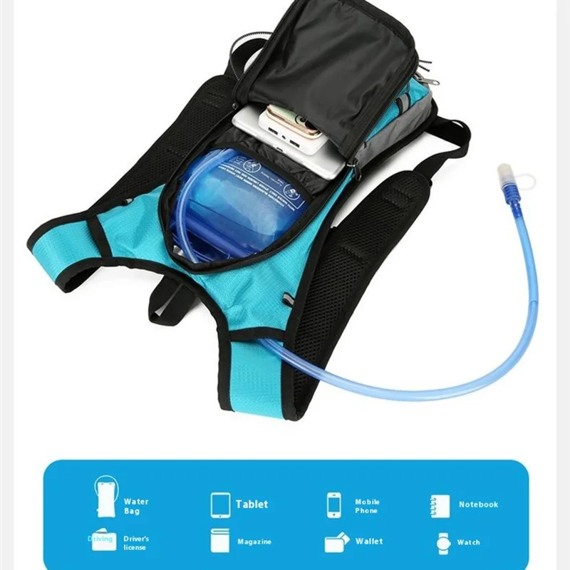 2282 Outdoor-Sport Hydration Nylon-Rucksack Radfahren Wandern Laufen Reisen Unisex Wasserblasen-Pack - See-Blau