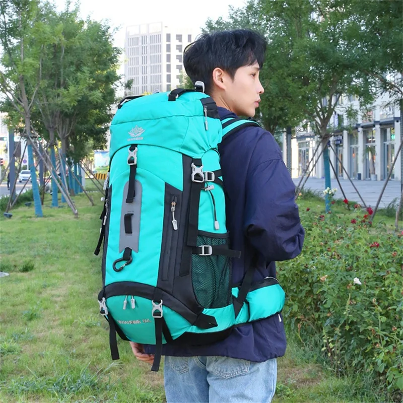 VANAHEIMR 2297 Großer Outdoor-Rucksack für Camping, wasserdicht, aus Nylon, für Reisen - Schwarz