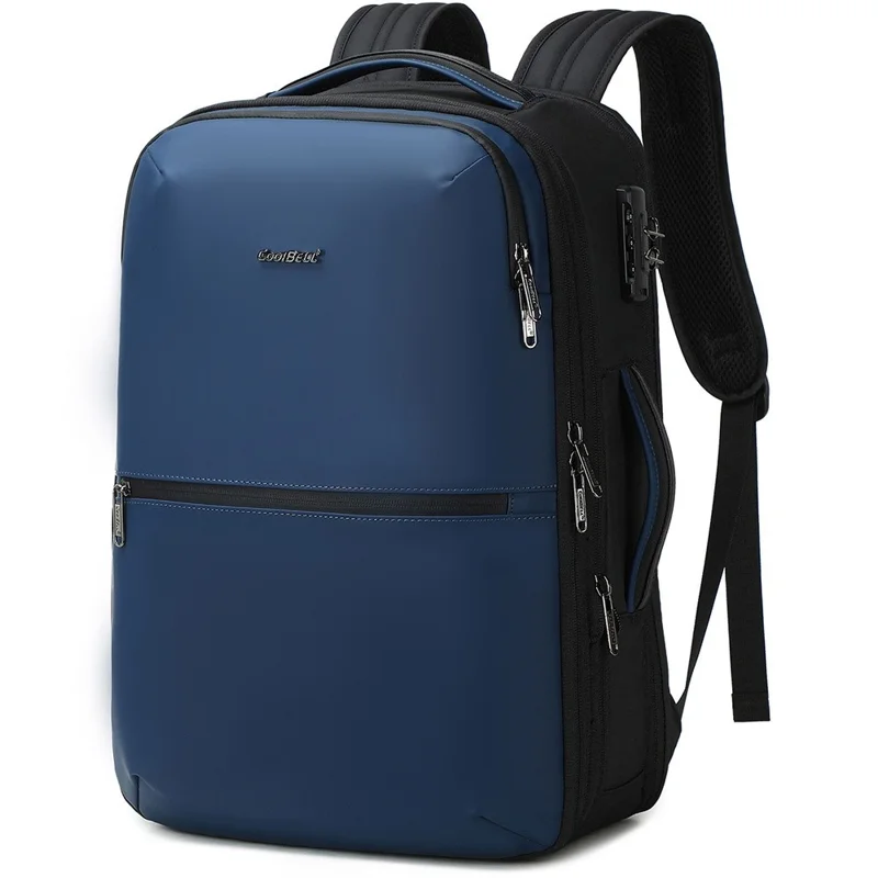 COOLBELL CB-8309 Business Laptop Backpack Anti Theft Expandable Travel Daypack with USB + Type-C Port - Blue
