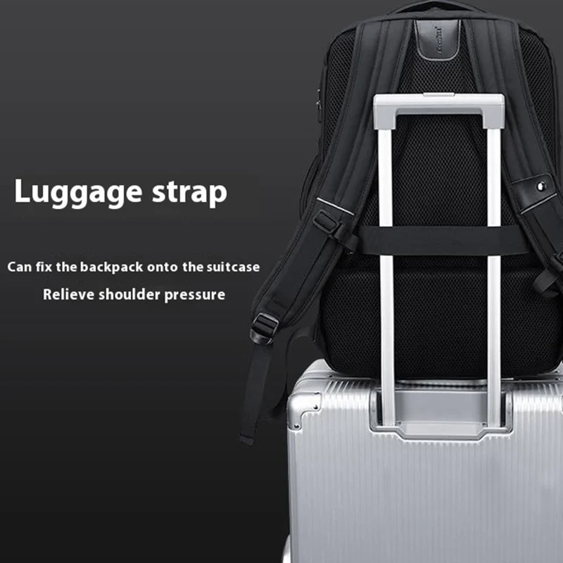 COOLBELL CB-8309 Business Laptop Backpack Anti Theft Expandable Travel Daypack with USB + Type-C Port - Blue