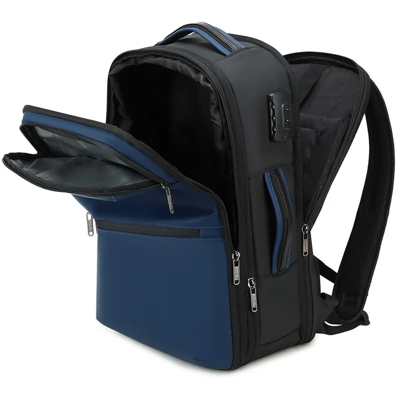 COOLBELL CB-8309 Business Laptop Backpack Anti Theft Expandable Travel Daypack with USB + Type-C Port - Blue