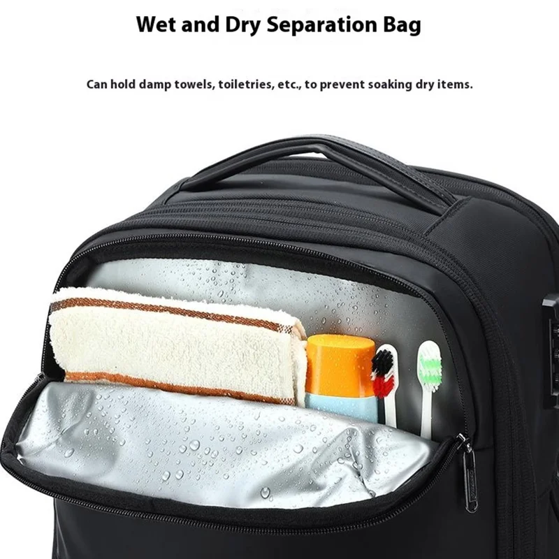 COOLBELL CB-8309 Business Laptop Backpack Anti Theft Expandable Travel Daypack with USB + Type-C Port - Blue