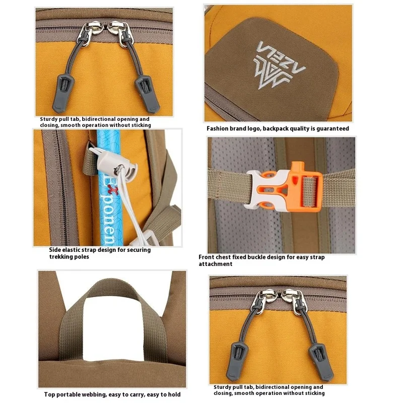 AZELA A1326 Outdoor-Rucksack für Sport, leicht und wasserdicht, Nylon-Daypack für Marathon und 15,6-Zoll-Laptop - Dunkelgrün