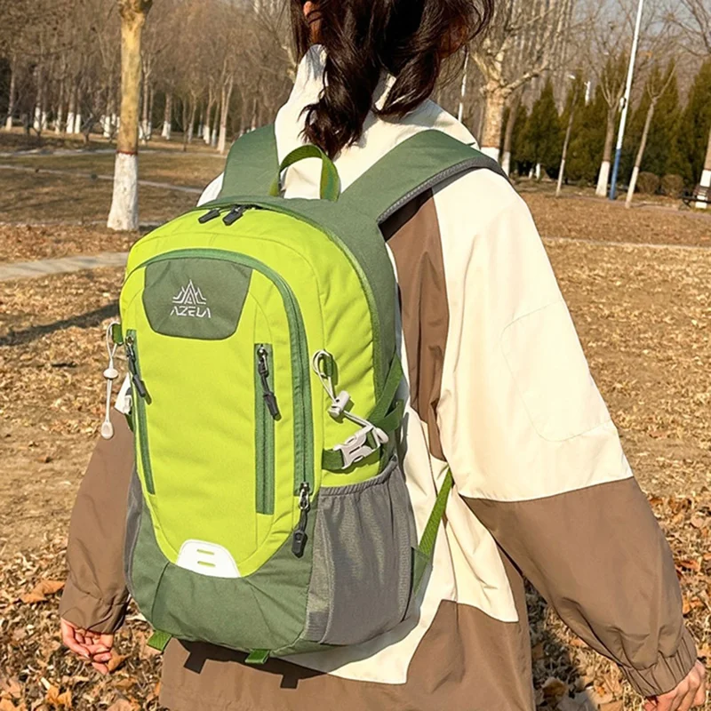 AZELA A1326 Outdoor-Rucksack für Sport, leicht und wasserdicht, Nylon-Daypack für Marathon und 15,6-Zoll-Laptop - Dunkelgrün