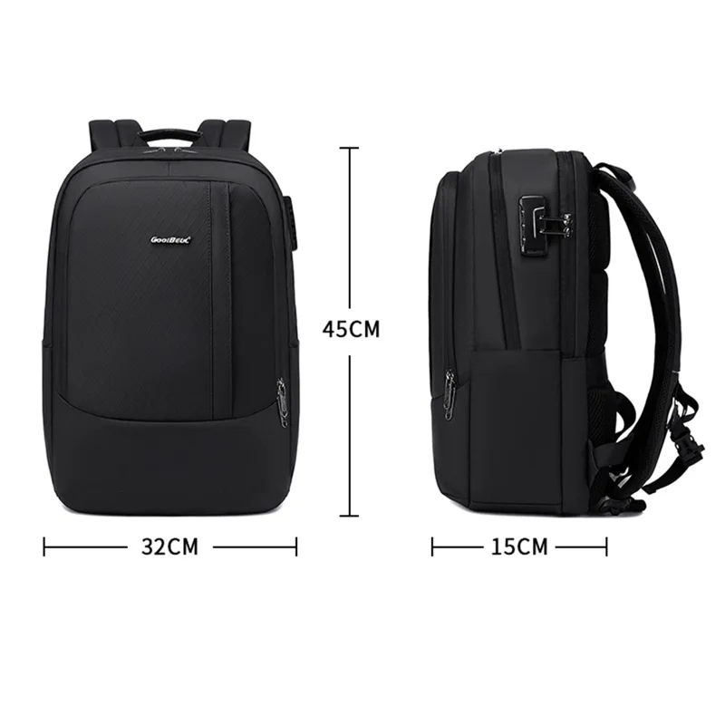 COOLBELL CB-8311 Anti Theft Backpack for 15.6 Inch Laptop Waterproof Large Capacity Travel Shoulder Bag - Black