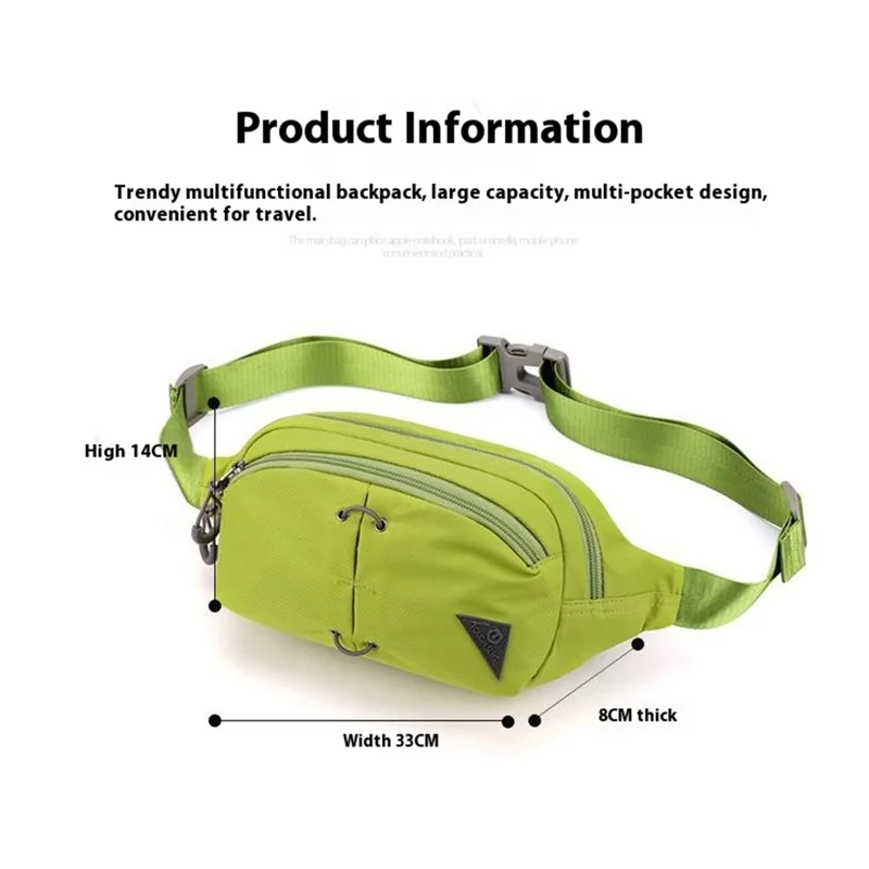 TOUGH SLHS Outdoor Sports Waist Bag Waterproof Nylon Chest Crossbody Bag Cycling Fanny Pack - Green