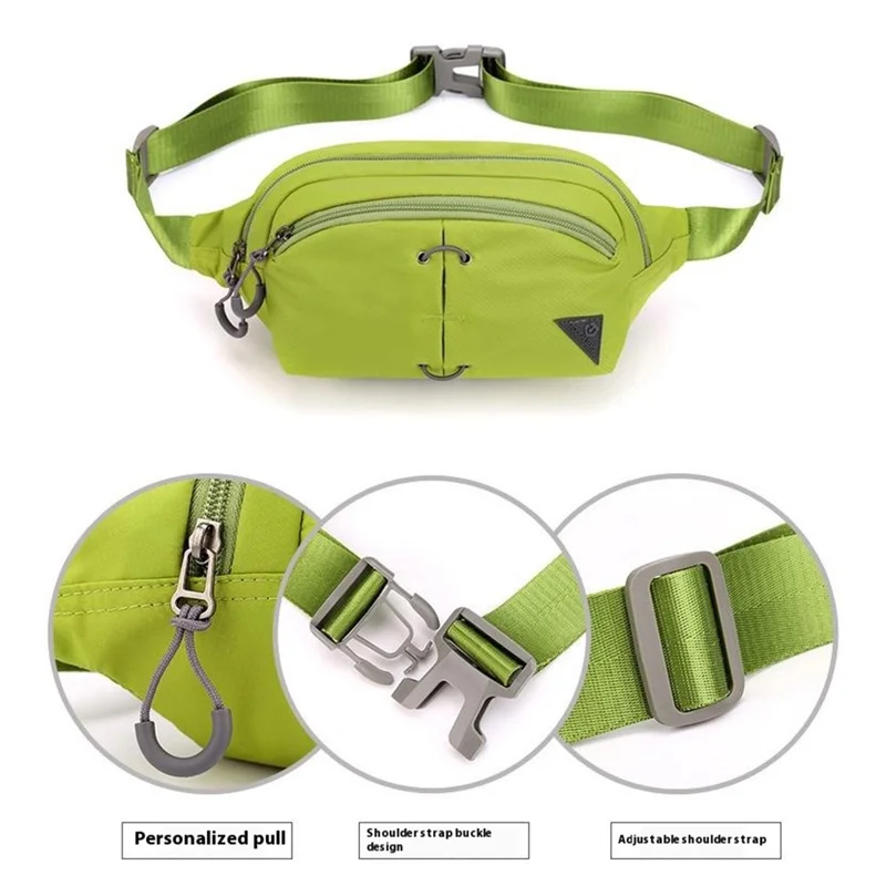 TOUGH SLHS Outdoor Sports Waist Bag Waterproof Nylon Chest Crossbody Bag Cycling Fanny Pack - Green