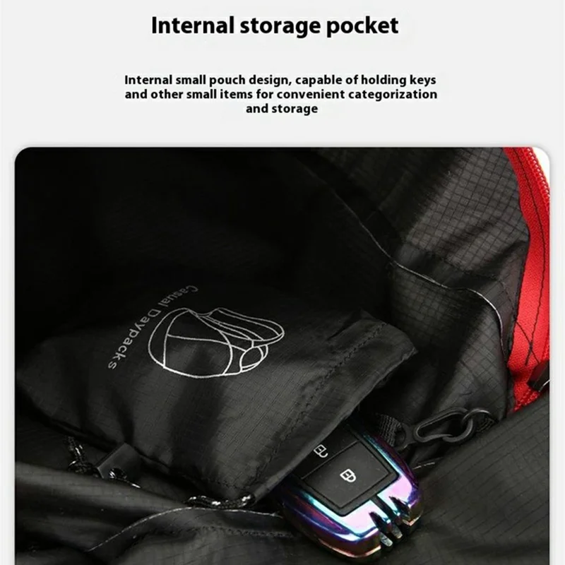 VANAHEIMR 608 Outdoor Foldable Backpack for Hiking Travel Waterproof Nylon Lightweight Daypack with Storage Bag - Black