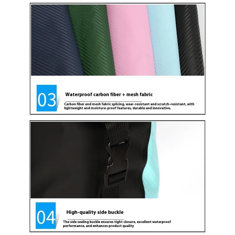 Mochila impermeable para exteriores de 30L, ligera, para natación, rafting, senderismo y playa - Azul bebé