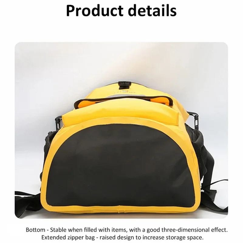 Mochila Impermeável para Uso Externo de 25L com Compartimento Seco e Molhado, para Caminhada, Montanhismo e Passeios - Amarela