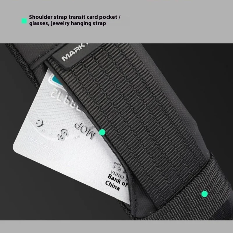 MARK RYDEN MR707 Men Chest Bag Waterproof Oxford Fabric RFID Blocking Anti Theft Crossbody Bag - Black