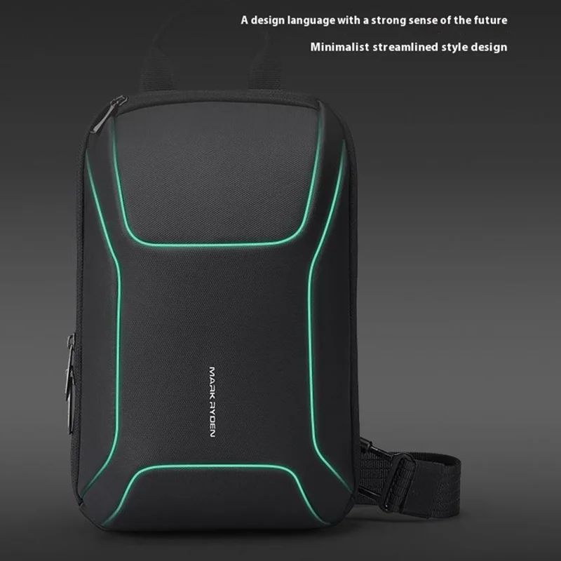 MARK RYDEN MR707 Men Chest Bag Waterproof Oxford Fabric RFID Blocking Anti Theft Crossbody Bag - Black