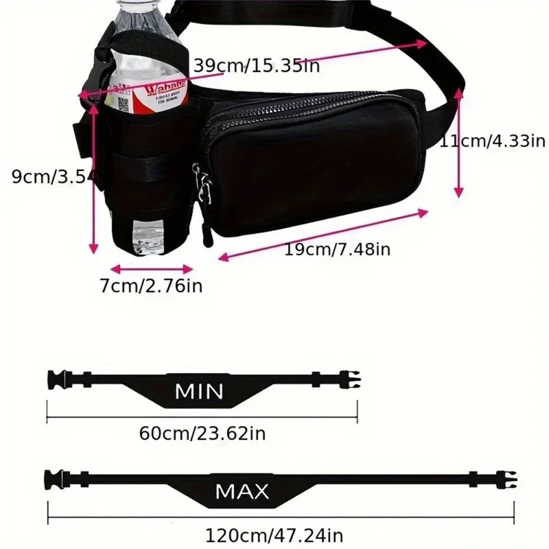 Running Sports Waist Bag Oxford Fabric Outdoor Portable Kettle Shoulder Bag, Upgraded Version