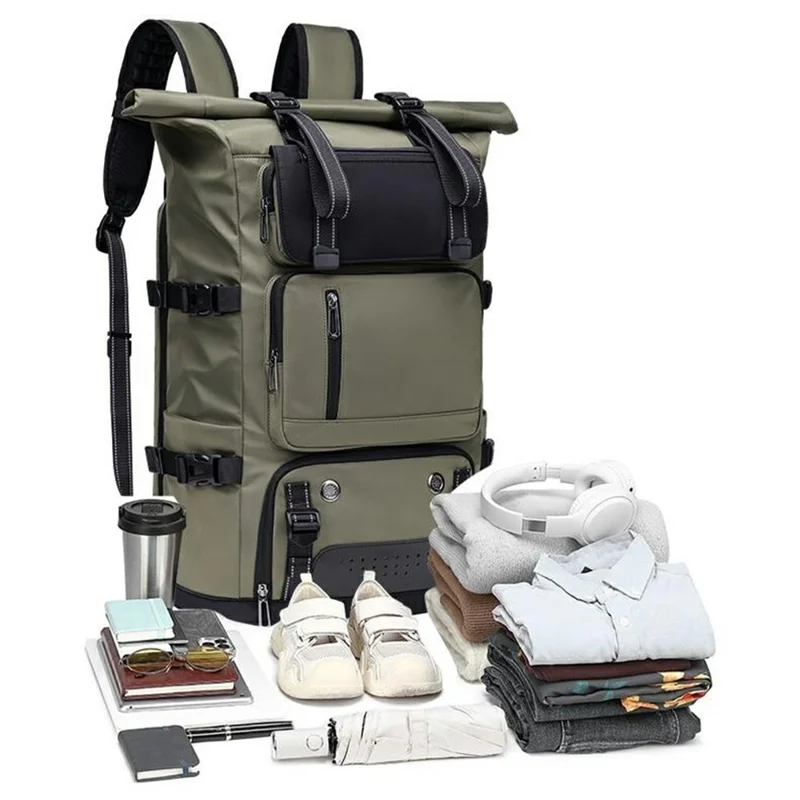 EURCOOL 639 Oxford Cloth Travel Backpack Men Large Capacity Business Casual 17 Inch Laptop Bag