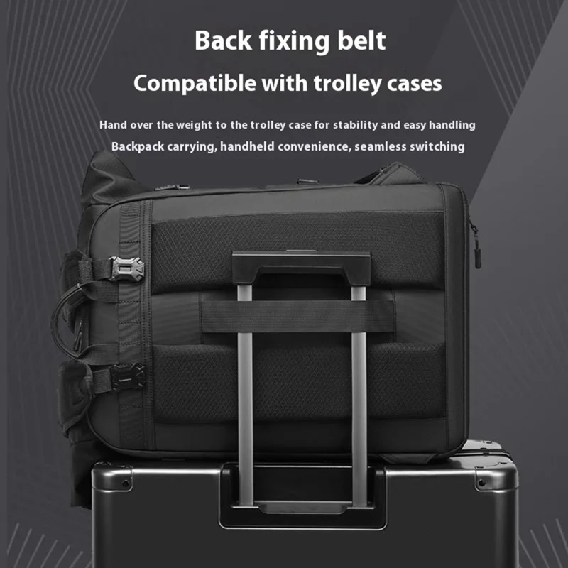 EURCOOL 6660 Zaino da viaggio per uomo per laptop di grandi dimensioni Capacità Dual Shoulder Bag con copertura superiore in PVC
