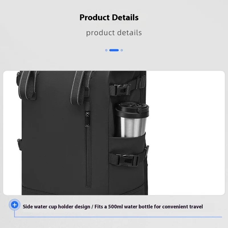 EURCOOL 6660 Zaino da viaggio per uomo per laptop di grandi dimensioni Capacità Dual Shoulder Bag con copertura superiore in PVC