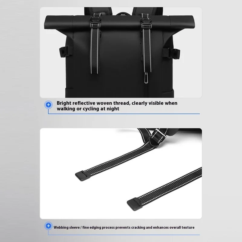 EURCOOL 6660 Zaino da viaggio per uomo per laptop di grandi dimensioni Capacità Dual Shoulder Bag con copertura superiore in PVC