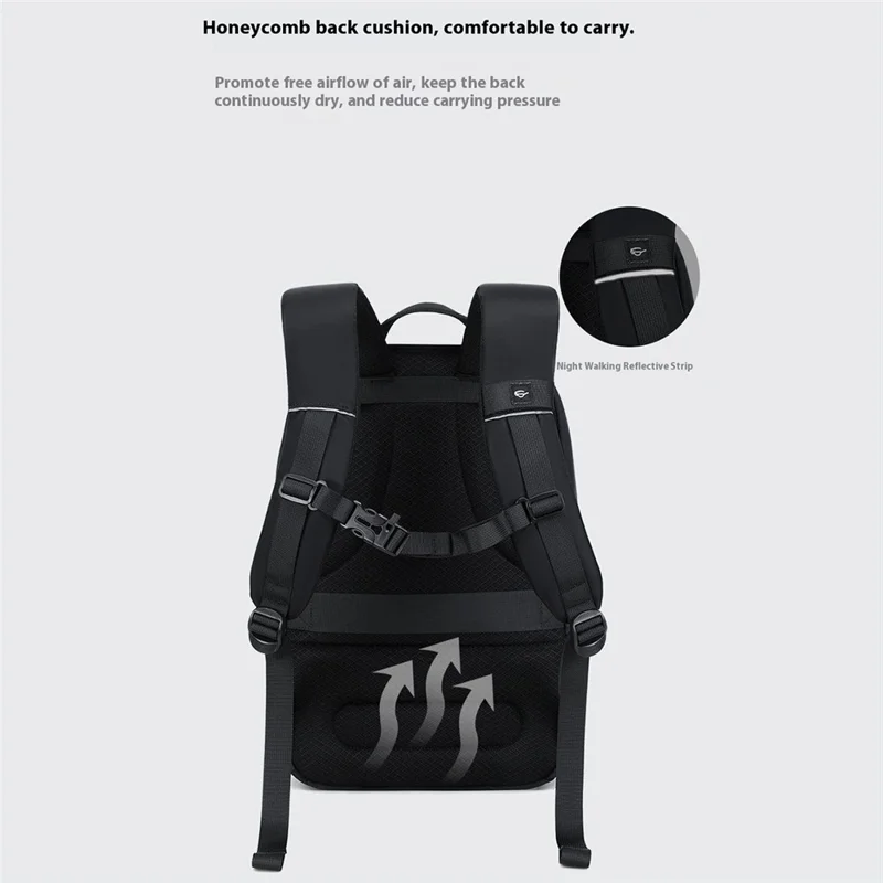 COOLBELL CB-8312 19L Travel Double Shoulder Bag Waterproof Backpack for 15.6 Inch Laptop - Black