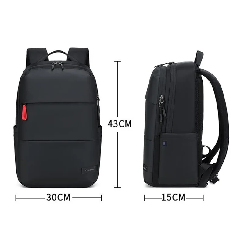 COOLBELL CB-8312 19L Travel Double Shoulder Bag Waterproof Backpack for 15.6 Inch Laptop - Black