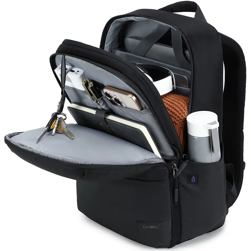 COOLBELL CB-8312 19L Travel Double Shoulder Bag Waterproof Backpack for 15.6 Inch Laptop - Black