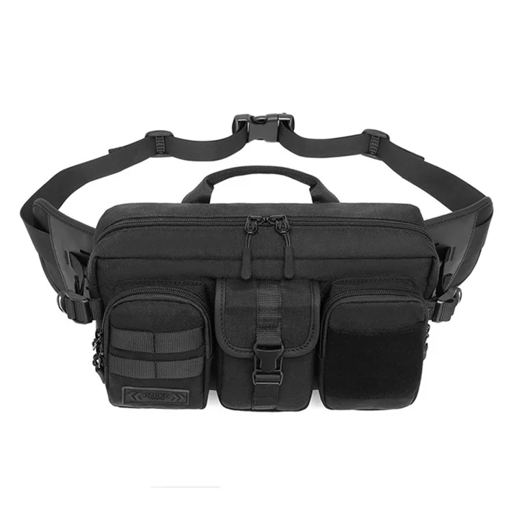 Ozuko 9449 Männer Wasserdichte Fanny Pack Outdoor Sports Große Kapazität Brusttasche - Schwarz