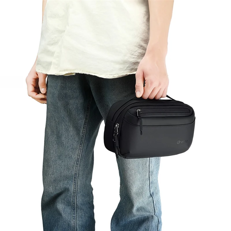 POSO PS-830 Digital Accessories Organizer Bag Men Polyester Waterproof Handbag Multi-Layer Cable Storage Pouch - Black