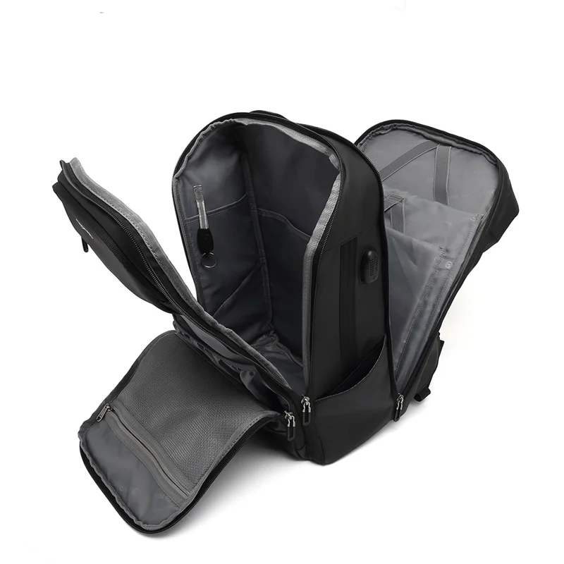 POSO PS-655 17 Inch Laptop Business Backpack Men Travel Short Trip Backpack with USB Port
