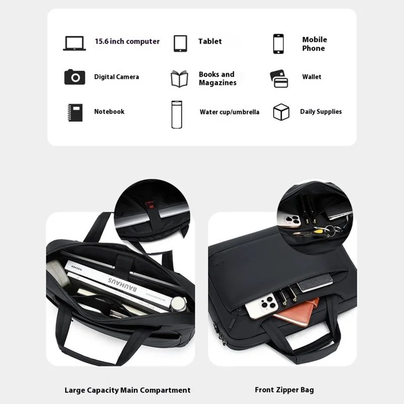 COOLBELL CB-2130 For 15.6 Inch Laptop Business Briefcase Waterproof Notebook Carrying Shoulder Bag - Black