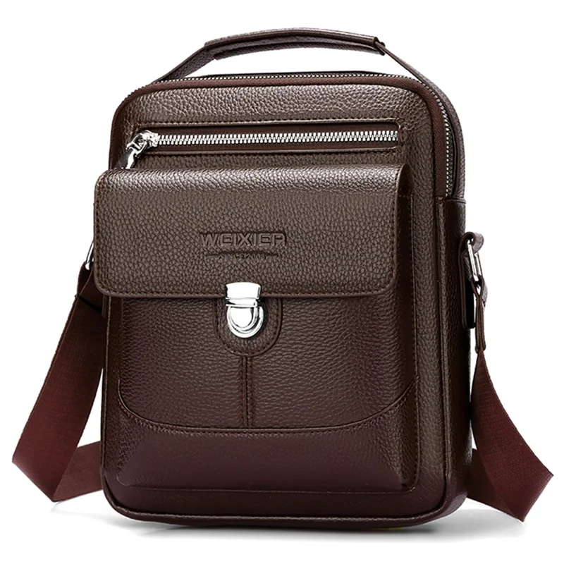 WEIXIER D836 For Men Crossbody Messenger Bag Waterproof PU Leather Shoulder Bag with Tote Handle - Brown