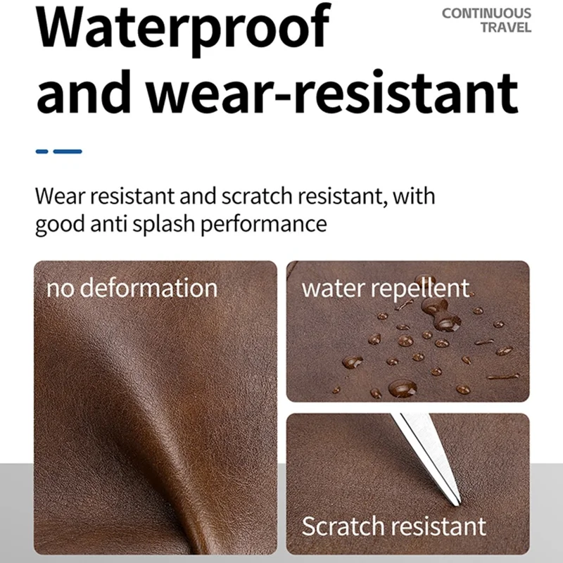 WEIXIER D834 Sacoche en cuir PU pour homme, sacoche à bandoulière décontractée - Marron