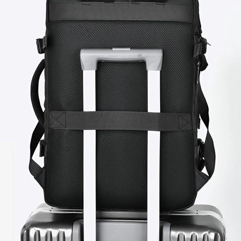 WEIXIER B703 Sac à dos extensible imperméable pour hommes, sac pour ordinateur portable de voyage, sac à dos d'affaires d'extérieur - Noir