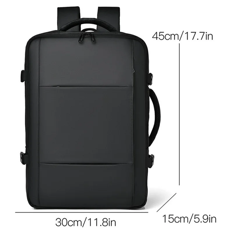 WEIXIER B703 Sac à dos extensible imperméable pour hommes, sac pour ordinateur portable de voyage, sac à dos d'affaires d'extérieur - Noir
