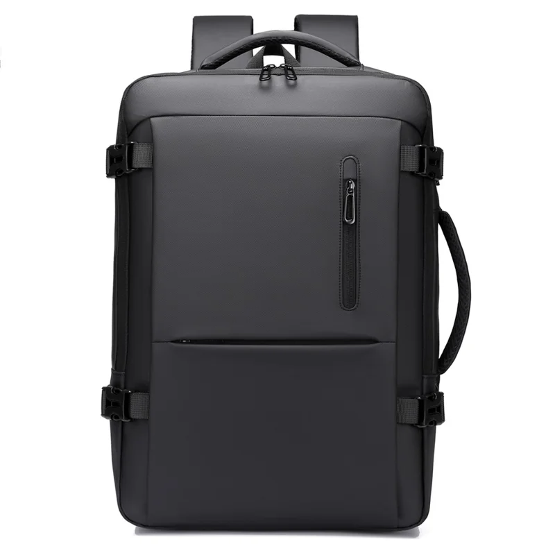 B756 Waterproof Men Business Laptop Backpack Expandable Travel Daypack for 15.6 Inch Notebook - Black