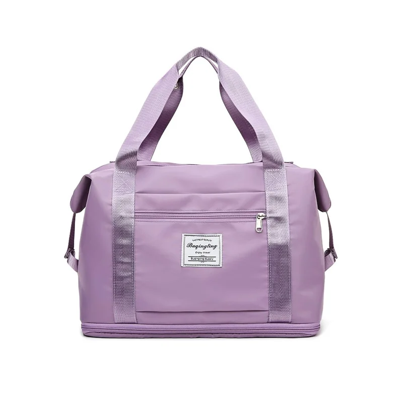 Borsa da Viaggio Espandibile con Grande Capacità, Impermeabile, Separazione Asciutto-Bagnato, Organizer per Bagagli - Viola