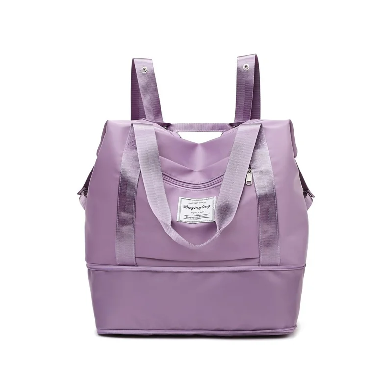 Borsa da Viaggio Espandibile con Grande Capacità, Impermeabile, Separazione Asciutto-Bagnato, Organizer per Bagagli - Viola