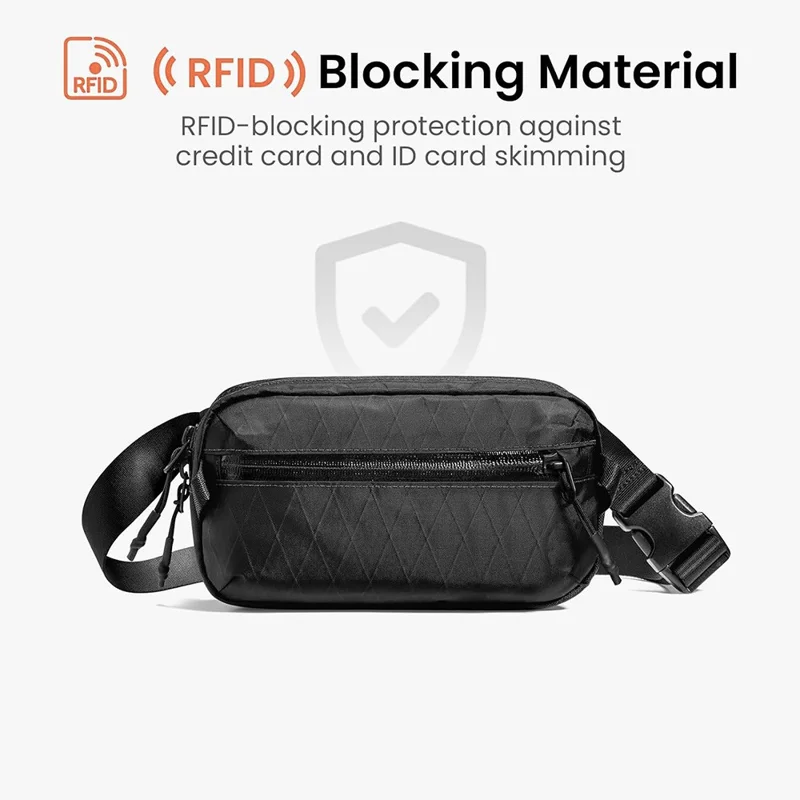 HS-012 Sac Bandoulière en Polyester pour Ville, Sac à Épaule Anti-RFID pour Téléphone et Cartes, Sacoche Croisée