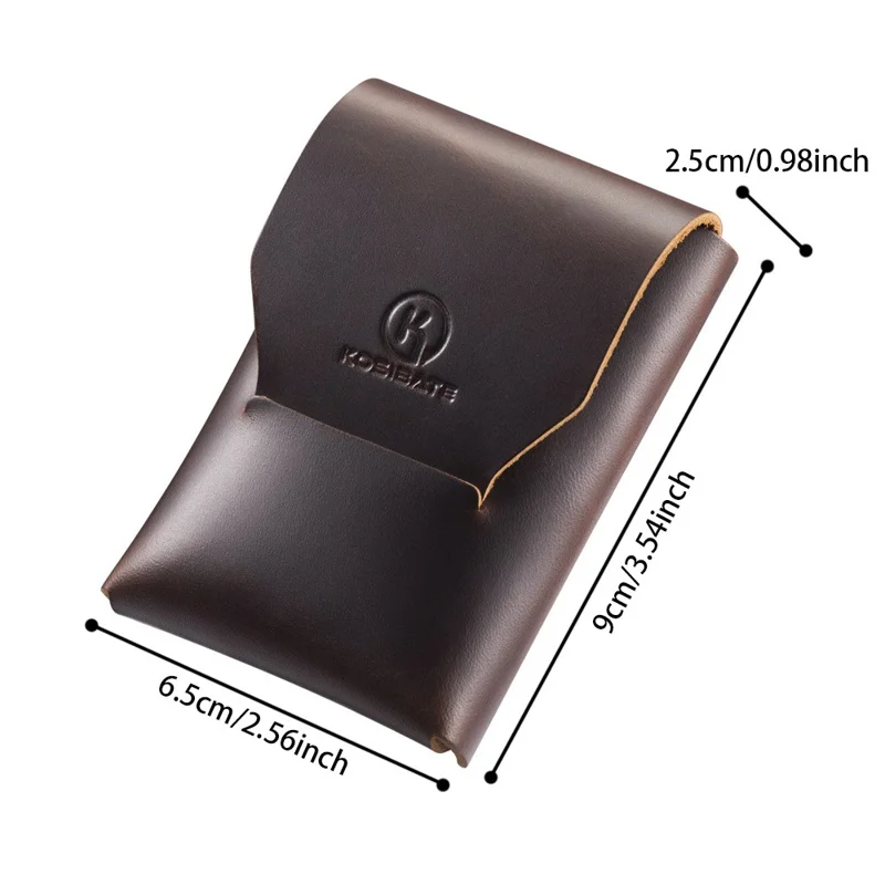 KOSIBATE CL397 Porte-cartes en cuir de vache à texture Crazy Horse Mini Portefeuille pour Hommes